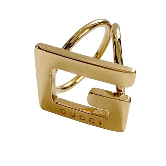 GUCCI G Logo Gold Plated Scarf Ring - Picture 1 of 5